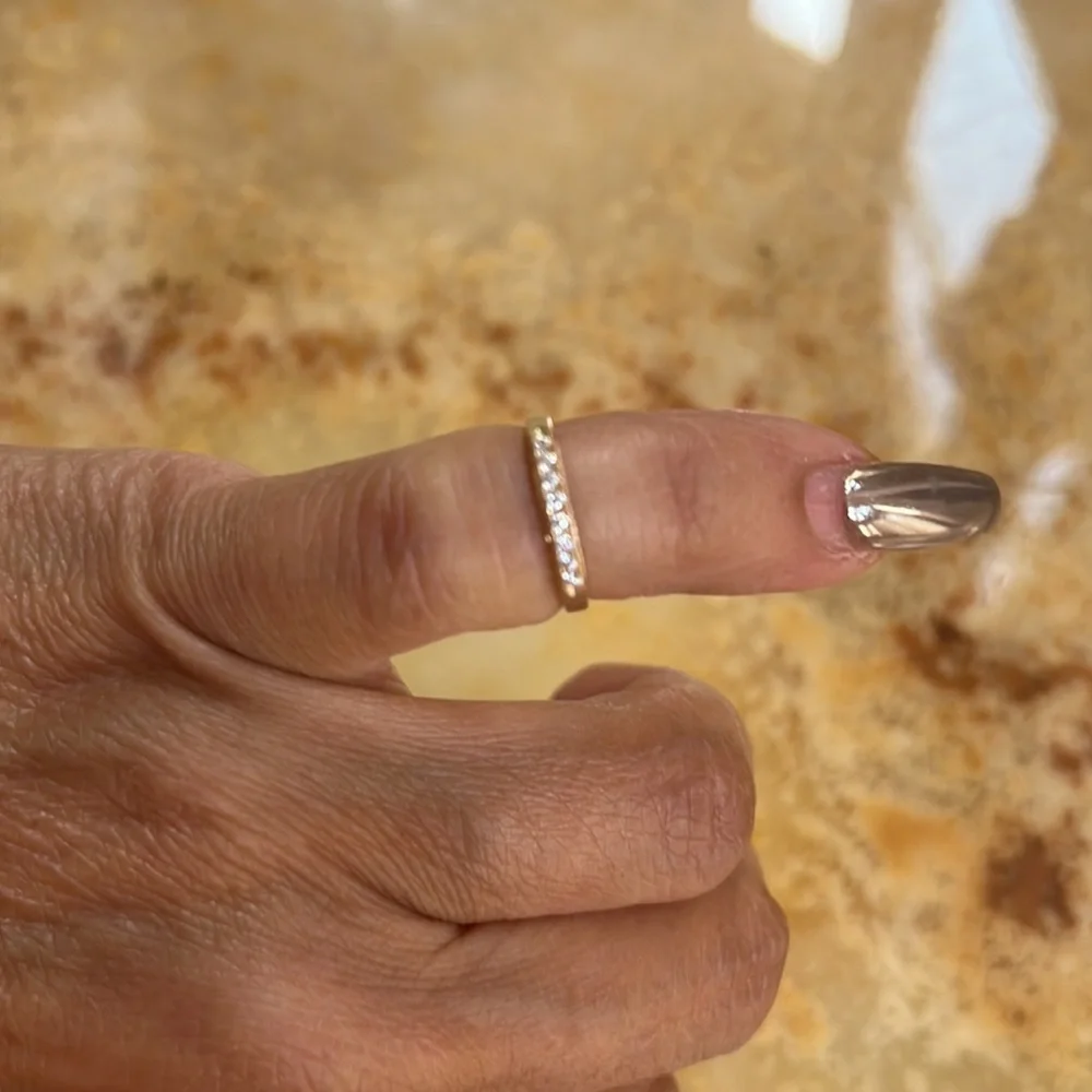 tiny 14k Yellow gold Children CZ Pinky Ring